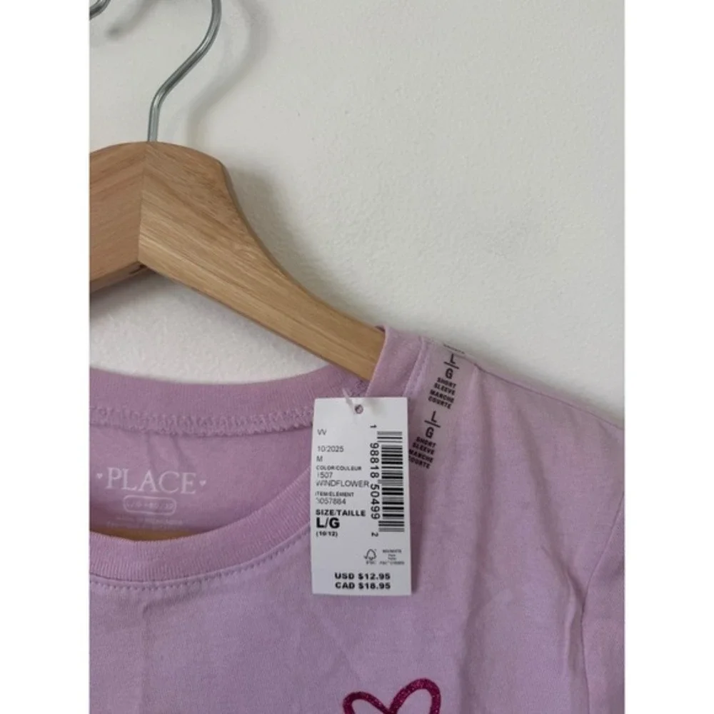 The Children's Place Girls' Cheerleader Graphic‎ T-Shirt Pink Size L (10/12) NWT